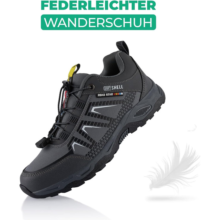 Черевики для трекінгу та трейлраннінгу Softshell для жінок та чоловіків, сірі (44 EU)