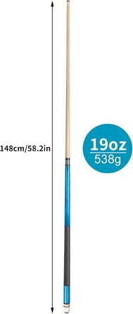 Професійний більярдний кий AKLOT 58'' з канадського клену, 19 унцій, для дорослих, для пулу
