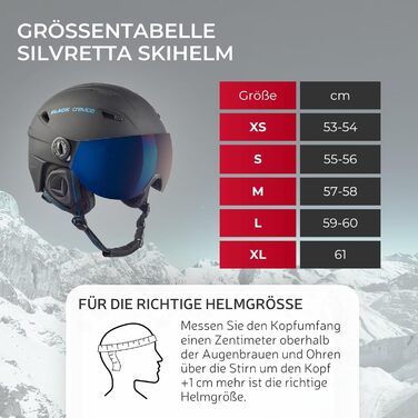 Лижний шолом Black Crevice Silvretta з візором, пілотний стиль, для чоловіків та жінок, полікарбонат, дихаючий, регульований розмір