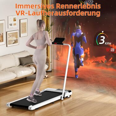 Бігова доріжка Raceable Superun Walking Pad для дому, складана, до 12 км/год, під стіл, 136 кг, з керуванням через додаток та режимом багатокористувацьких перегонів