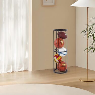 Стійка для зберігання м'ячів: футбольних, баскетбольних, волейбольних. Органайзер для спортивного інвентарю на стіну, чорний