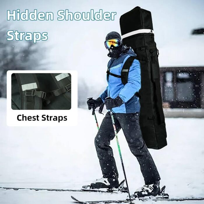 Чохол для сноуборда AUMTISC, чорний/синій, для сноубордів 155-180 см, водонепроникний, з регульованими ременями