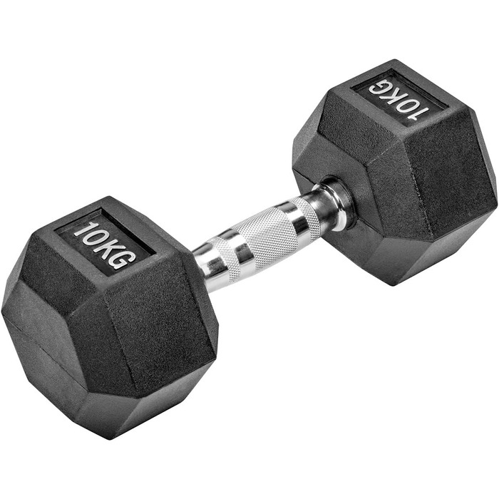 Гантелі Studio Hexagon 20 кг (2x10 кг), гумові, чорні