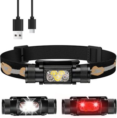 Sofirn H05B налобний ліхтар з червоним світлом – потужний LED ліхтар USB-C, водонепроникний, для бігу, кемпінгу, риболовлі