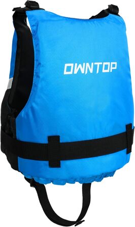 Owntop Плавальна жилетка для підлітків та дітей, унісекс, регульована, для каякінгу, риболовлі, плавання, водних видів спорту. Синій, розмір Jugend-XXS (30-40 кг, 70-80 см)