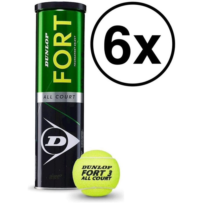 Тенісний м'яч DUNLOP Fort All Court, 8x8x27,5 см