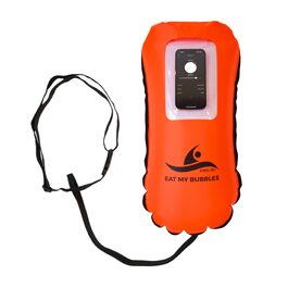 Надувна плавуча шийка Crea-Do для дорослих з мішком для сухого зберігання, кишенькою для телефону та сигнальним свистком. Об'єм 28L. Безпечне плавання у відкритій воді, триатлон, снорклінг, водні види спорту.