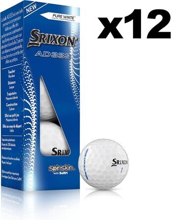 Гольф-м'ячі Srixon AD333 для чоловіків, білі, 12 шт.