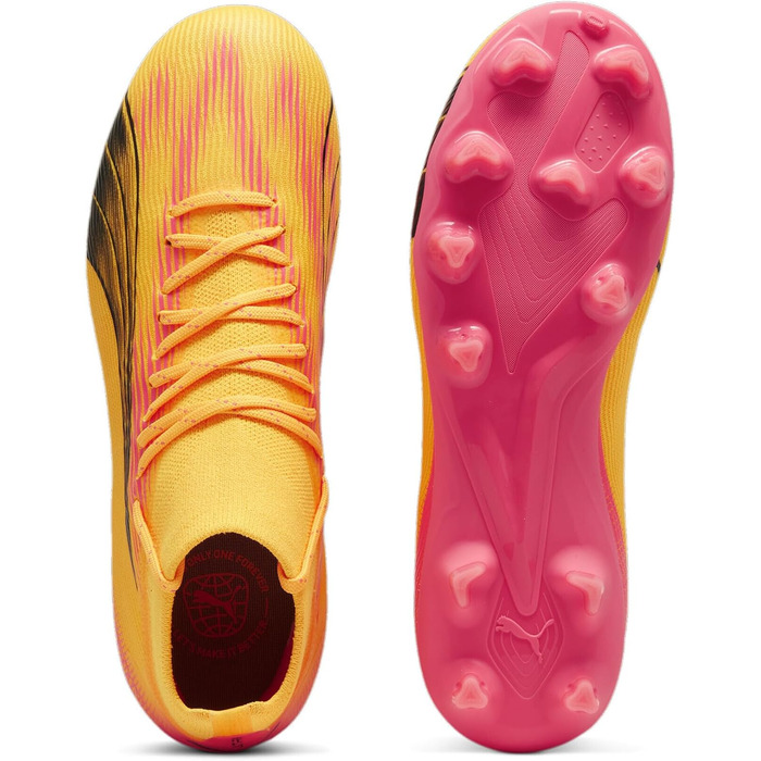Дитячі футбольні бутси PUMA Ultra Pro FG/AG Jr для гри на траві та штучному покритті, 35 EU, Sun Stream (чорний, помаранчевий, рожевий)