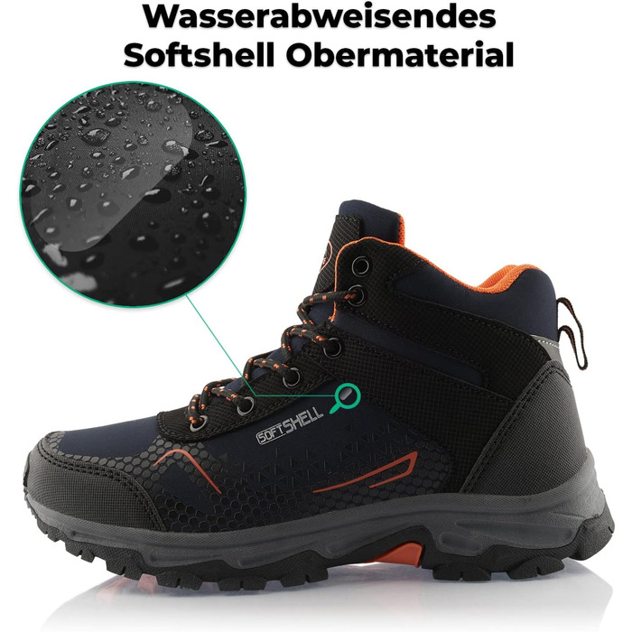 Черевики для ходьби жіночі та чоловічі, зимові, водонепроникні, кольори: темно-синій, помаранчевий, розмір 37 EU