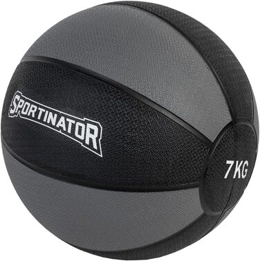 Медичний м'яч SPORTINATOR 7 кг, сірий/чорний, для силових і функціональних тренувань
