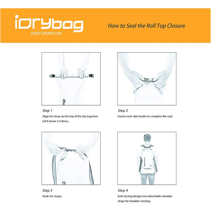 Водонепроникний мішок IDRYBAG 20L: для каякінгу, сплавів, відпочинку на пляжі та подорожей