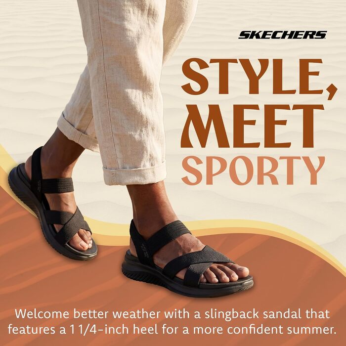 Жіночі сандалії Skechers Ultra Flex 3.0 Never Netter Hands Free Slip-ins, чорні, сітка Gore, розмір 39 EU