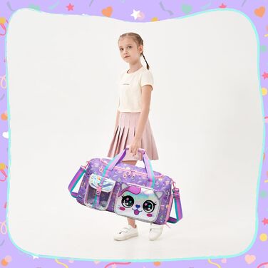 Дитяча спортивна сумка HTgroce для дівчаток з відділенням для взуття. Ідеальна для ночівлі, балету, танців, спорту та подорожей.