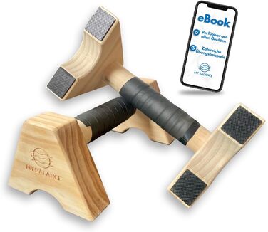 Дерев'яні бруси для віджимань My Balance Premium з Grip-Tape – паралетси для кросфіту та калістеніки, міцні та безпечні для суглобів