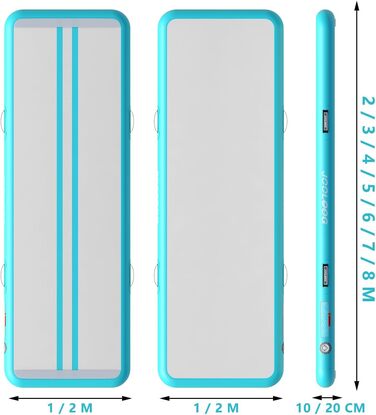 Гімнастичний надувний мат Air Tumbling Matte з електричним насосом, 200х100х10 см, для дому, спортзалу, йоги, фітнесу, челедингу, різних розмірів (2 м, 3 м, 4 м, 5 м, 6 м)