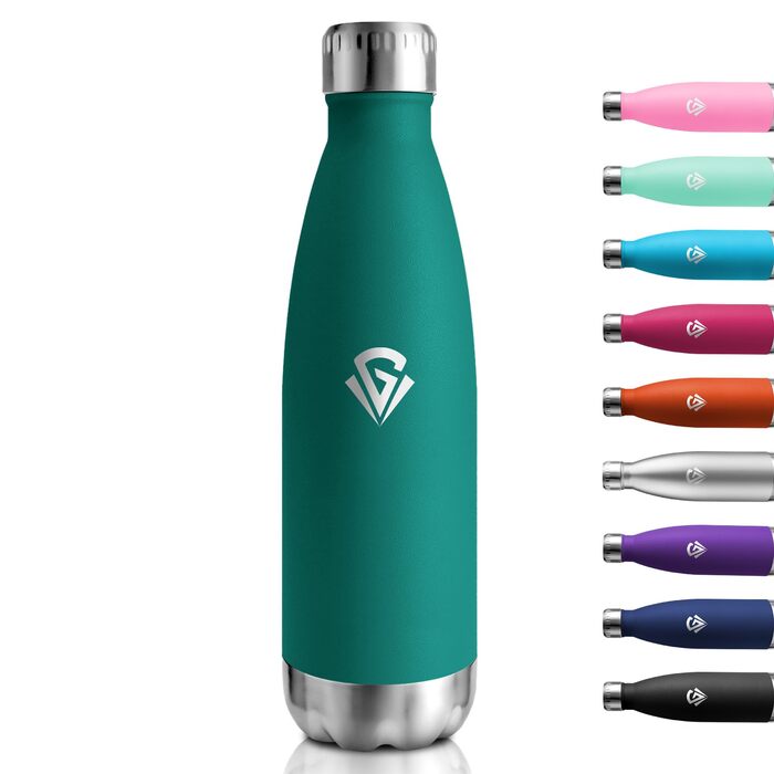 Термос-пляшка 750 мл, термокана з подвійними стінками, підходить для газованої води, без BPA, витокозахисна, ізольована пляшка з нержавіючої сталі для університету, роботи, подорожей, спорту, активного відпочинку, хлопчиків та дівчаток, 750 мл, темно-зеле