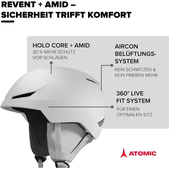 Гірськолижний шолом Atomic REVENT LITE, білий (White Heather), розмір 51-55