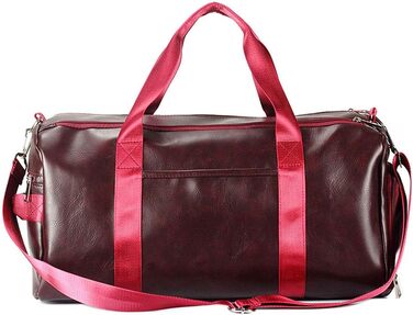 Спортивна сумка з відділенням для взуття та мокрих речей, водонепроникна дорожня сумка з PU шкіри для фітнесу, подорожей, спортзалу (зелена, винна)