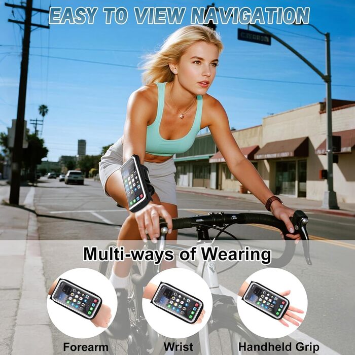 Спортивний браслет для телефону на руку - 2 в 1, підходить для iPhone 16/15/14/13 Pro Max, Huawei P50 Pro/P40, чорний