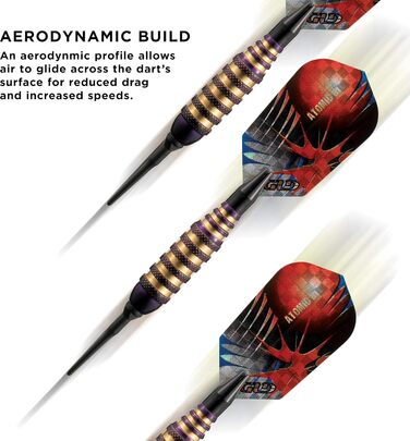 Дротики для дартсу VIPER Atomic Bee з м'яким наконечником, 16 г, фіолетові