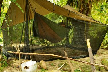 Гамак Amazonas Ultra-Light Adventure Coyote Kingsize (Зелений/Коричневий) - надлегкий, 150 кг, 275x140 см
