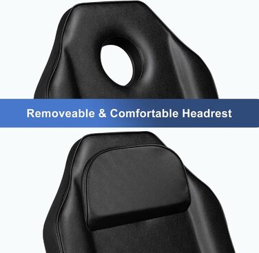 Лежак для масажу LEADZM, 3 зони, регульована висота, для салонів краси, SPA, перукарень (чорний)