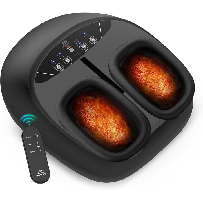Масажер для ніг Snailax Shiatsu з пультом дистанційного керування. Електричний масажер для ніг для зняття болю, покращення циркуляції, фасціїту, глибокого масажу та компресії. Вібраційний підігрівач для ніг, подарунок для жінок.