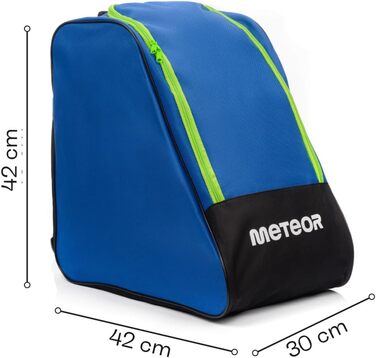 Сумка для лижних черевиків Meteor - рюкзак 42x42x30 см для черевиків, шолома та аксесуарів. Міцна, водовідштовхуюча, з поліестеру 600D, з ручками, для зберігання лижного спорядження (Blue, Ski boot backpack)