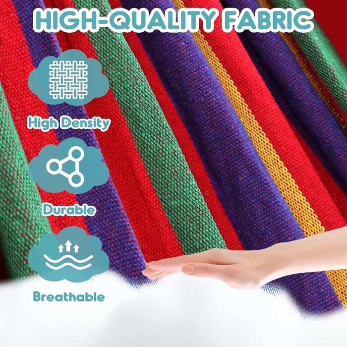 Гамак для відпочинку Anyoo: міцний, знімний, для тераси, саду, пляжу (червоний)