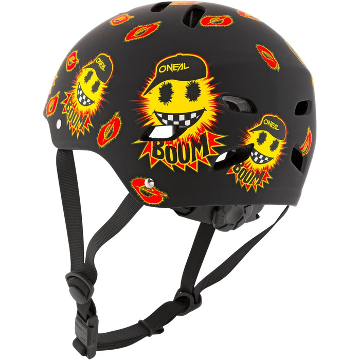 Дитячий шолом для маунтенбайку O'NEAL Dirt Lid Emoji, чорний/жовтий, ABS, магнітна застібка, вентиляція, S