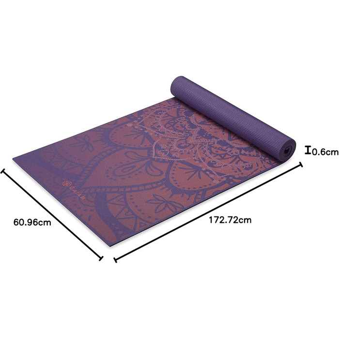 Йогамат Gaiam Premium 6 мм з антиковзаючим покриттям - для йоги, пілатесу та фітнесу (172x61x6 мм)