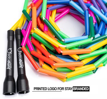 Стрибкове канат Double Dutch BEAD, 4.9 м, чорний-райдужний