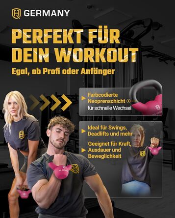 Гантель з неопрену HQ Germany® Vollguss 2-32кг | Комплекти для початківців | Точність ваги ±2,0%