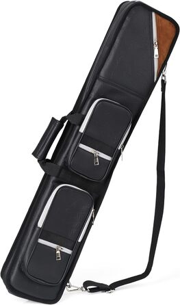 Чохол для більярдних київ ICZW на 4 киї (8 насадок) з шкірозамінника, чорний та верблюжий