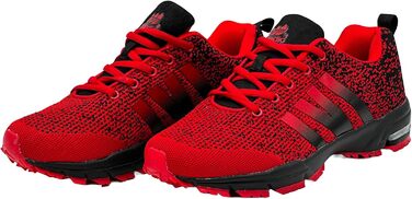 Чоловічі та жіночі кросівки для бігу та повсякденного носіння, спортивне взуття, модель Sneaker, розміри від 39 EU, червоно-чорні