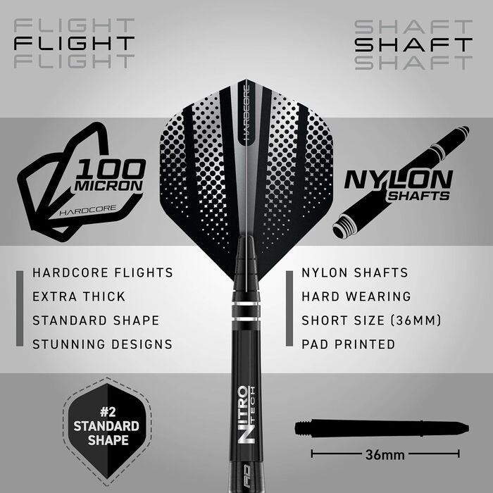 Професійні вольфрамові дартси Red Dragon Razor Edge 24 г з оперенням та стрижнями