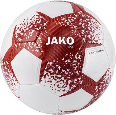 Світловий м'яч Jako Lightball Glaze 350г, біло-червоний, 5 розмір, білий/винно-червоний/неоново-оранжевий
