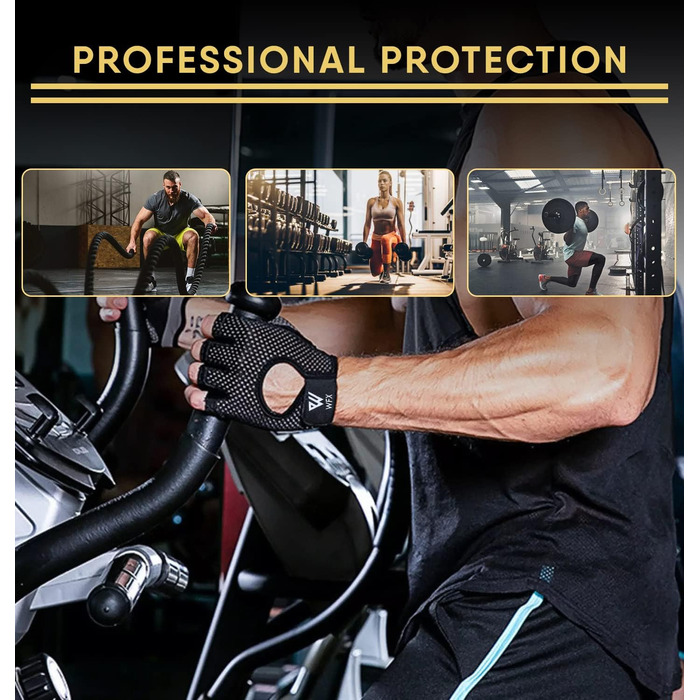 Фітнес рукавички Westwood Fox: дихаючі рукавички для тренувань, важкої атлетики, бодібілдингу та кросфіту (чорний, XL)