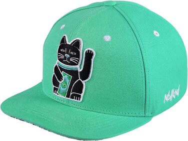 Кепка-снэпбек Nebelkind з принтом Winkekatze, унісекс, регульований розмір, м'ятно-зелена, стильна бейсболка в стилі streetwear