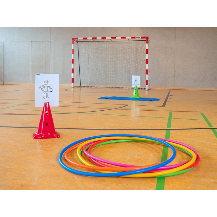 Обручі Hula-Hoop Betzold Sport, набір 6 шт, райдужні, для фітнесу та гімнастики, універсальний розмір, для дітей