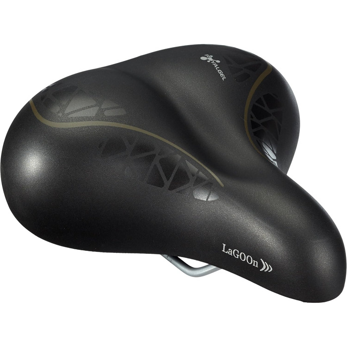 Велосипедне сідло Selle Royal Touren City, гель, еластомери, шкіряна структура, чорне