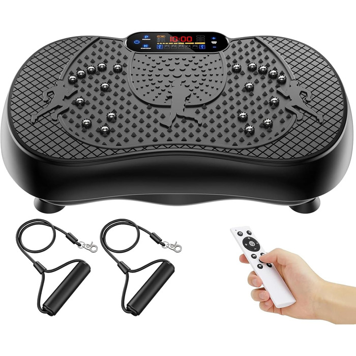 Віброплатформа для дому з 180 рівнів, 6 режимів тренувань, Bluetooth, LCD-екран, пульт, 150 кг, для схуднення та загального тонусу тіла