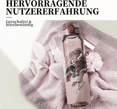 Дитяча пляшка для води UZSPACE 600 мл, спортивна, непроливальна, з одноручним керуванням, для газованої води, можна мити в посудомийній машині, для школи та активного відпочинку, білий колір