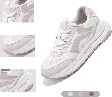 Жіночі кросівки для ходьби Tuopin Modische: дихаюча сітка, антиковзаюча підошва, кольори бежевий та рожевий (39.5 EU)