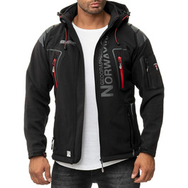 Чоловіча софтшеллова куртка Geographical Norway - функціональна, дихаюча, для активного відпочинку та походів, чорний - 03