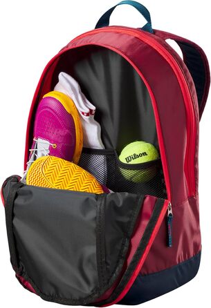 Дитячий тенісний рюкзак Wilson Junior, 2 відділення, до 2 ракеток, червоний