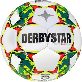 Футбольний м'яч Derbystar Stratos S-Light v23 біло-жовто-синій, розмір 4