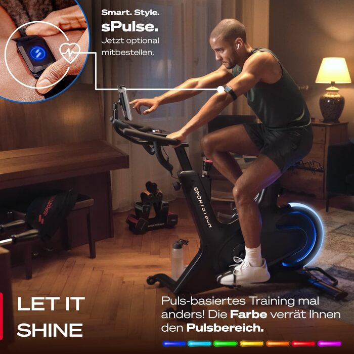 Sportstech sBike Lite: Розумний велотренажер з LED-дисплеєм та інтегрованим додатком для Full Body Workout - Німецька якість