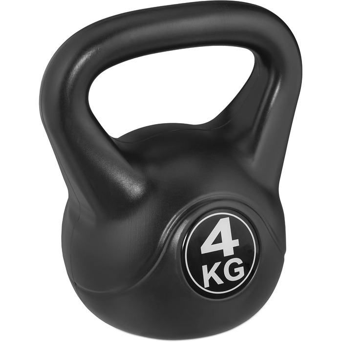 Kettlebell Relaxdays пластиковий, різні ваги, чорний, для фітнесу, для чоловіків і жінок